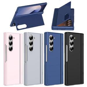 [유니커블]갤럭시 Z폴드 6 5 4 3 폴더 심플 컬러 힌지 보호 백보드 스탠딩 거치대 유광 슬림 하드 케이스