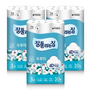 잘풀리는집 두루미 화장지 세트 (90롤, 천연펄프)