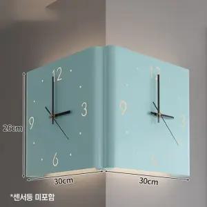 [월데코] 인테리어 양면 코너 무소음 벽시계02