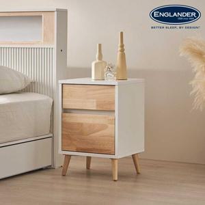잉글랜더 제니 고무나무 원목 2단 침실 협탁