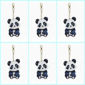 팬더곰 열쇠고리 보석십자수 6개 한세트(양면) 샤이닝비즈 신제품