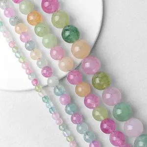 싼비즈 [5215-03]원석 라운드 그린멀티백옥 착색 4/6/8/10mm ,반줄