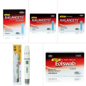 혈당관리용품 채혈침 란조 채혈기 손따는침 압출바늘 란셋 알콜솜 알콜스왑 이올스왑
