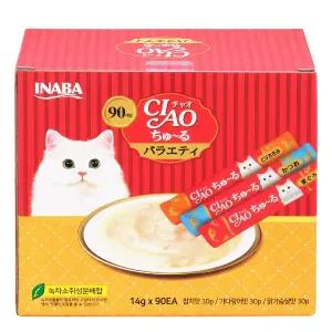 이나바 챠오츄르 고양이간식 버라이어티 14g 90개입 1개 (90개)