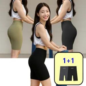 룰루레빗 3중재봉 마감 슬림핏 하이웨스트 여성 여자 5부 반바지 레깅스 스판 헬스복 요가복 쫄바지 반바지 속바지 클라이밍복 여성용 바이크쇼츠  여름 운동복  신축성