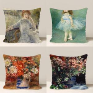 책읽는 소녀 사과 풍경 방석 대 쿠션커버 60x60 오귀스트 르누아르 50 picture