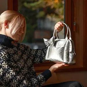 리본키링 토트백 패딩소재 크로스백 가벼운 숄더백-WFG4H2H