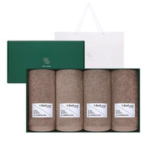 [송월타월]1퍼센테이지 모카무스 210g 40수 타올 4P 선물세트