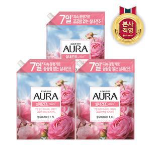 아우라 리필 1.7L 실내건조 섬유유연제 윌유메리미 3개