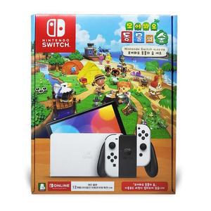 닌텐도 스위치 OLED 모여봐요 동물의 숲 세트 (oled 화이트 + 동물의숲 다 운로드 버