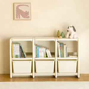 낮은 아기 유아 책장 거실 수납장 3단 1200