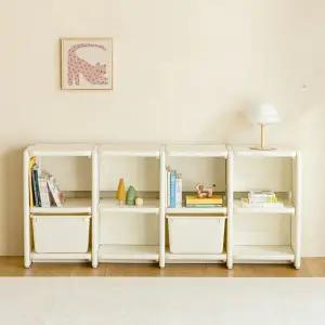 낮은 아기 유아 책장 거실 수납장 4단 1600