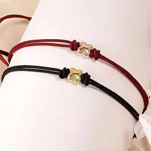 [골드앤]골드앤 14K 골든클로버 매듭 팔찌 소