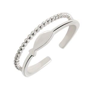 [라울스톤] 925 silver 여성 데일리 패션 듀엣 자녀운 풍요 재물 행운 물고기 피쉬 은반지 애끼링