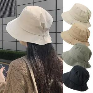 바스락 셔링 버킷햇 밴딩 여성 가을 햇빛차단 챙 벙거지 썬캡 모자