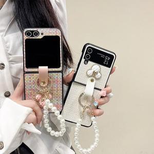 갤럭시 z플립 z폴드 6 5 4 3 예쁜 트위드 마우스 큐빅 링 진주 스트랩 지플립 제트폴드 케이스