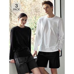 [파라고나]3장세트 공용 30수 순면 기본 무지 레이어드 라운드 긴팔 티셔츠 A24T108_P396626322