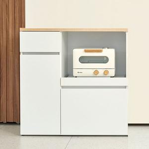 [바로방 가구]러스틱 800 렌지대 주방수납장 밥솥장 전자레인지 에어프라이어 선반