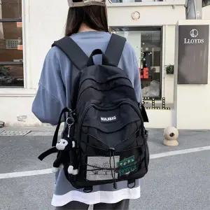 [하프클럽/]망사포켓 중고생 책가방 여행용백팩