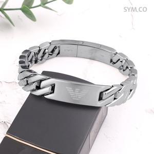 알마니 EGS2435 독수리 로고 데일리 실버 프리사이징 체인 남자 실버 팔찌 c