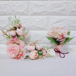 납골당 핑크 폼폼 라넌 수국 추모 기억 부분 리스 꽃다발 세트