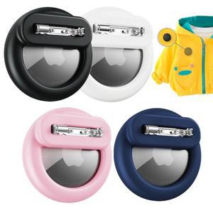 안전 핀이있는 어린이를위한 실리콘 Airtag 홀더 GPS 추적기 케이스 노인 숨겨진 옷 내부 신발 백팩