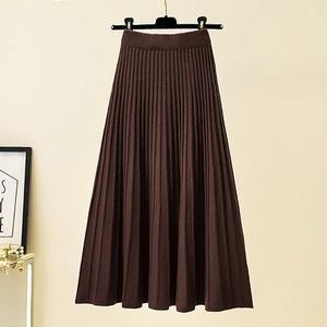 엄브렐라 밴딩 A라인 니트 스커트 무지 플리츠 치마 (WFI1NCL)