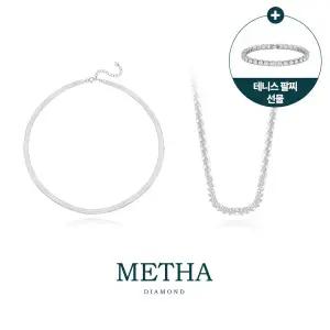 메타다이아몬드 실버925 오메가 목걸이 세트