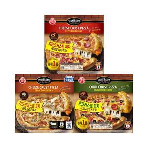 오뚜기 크러스트 피자 3개  페퍼로니+고르곤졸라+콘