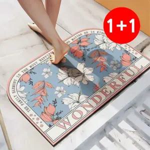 [다은침장]1+1 통째로 빨아쓰는 프로방스 플라워 규조토 발매트 2종