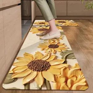 해바라기 규조토 발매트 주방 싱크대 미끄럼방지인테리어 발판 현관 욕실 바닥 예쁜