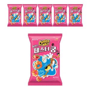 [소비기한 임박] 롯데웰푸드 치토스 돌아온 체스터 쿵 새콤달콤딸기맛 110g, 6개