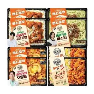 온더고 편스토랑 세트6(대파크림파스타2,갈비덮밥2,마라툼바오돌뼈2,김치제육2)