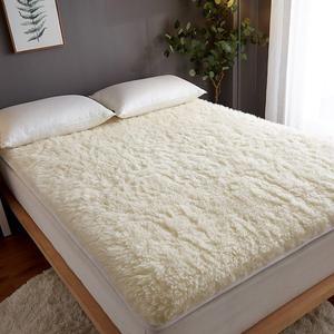 양털 침대 매트 카페트 두꺼운 이불 패드 카펫 천연 호주산 흰색 100x200cm 러그 장발 매트리스