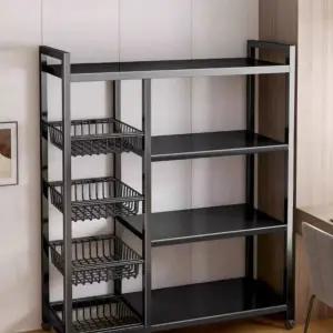 거실 정리 다기능 선반 테이블 수납 전자레인지 진열장