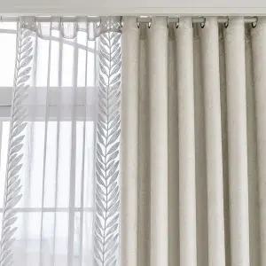 [지나송]리프 암막커튼+코디커튼+커튼봉(특대형)