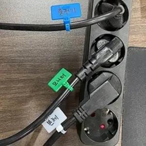 라벨 케이블타이 이름표 전산장비 정리용 사무용 라벨타이 (WFJEKOM)