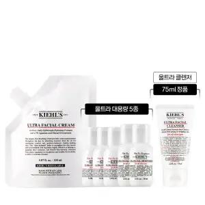 [롯데백화점]키엘 [10] 키엘 수분크림 리필 파우치 150ml 세트 (+클렌저 정품, 토너120ml, 로션60ml)
