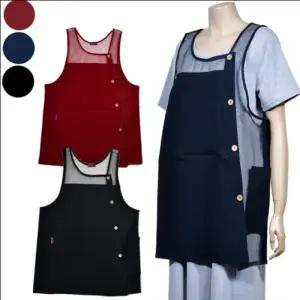활용도 요양원앞치마 작업앞치마 작업용 잔잔한 높은 앞치마 쾌적하고 내츄럴 체크