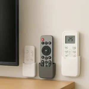 무타공 리모컨 거치대 부착형 벽걸이 에어컨 TV 선풍기 리모콘 홀더 수납 3P