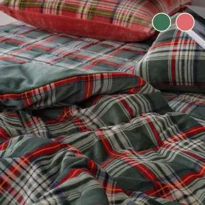 국내생산 고밀도 밍크 극세사 체크 양면 겨울 차렵 이불/국산/가벼운/양털/4계절/싱글/먼지없는/침구/착번