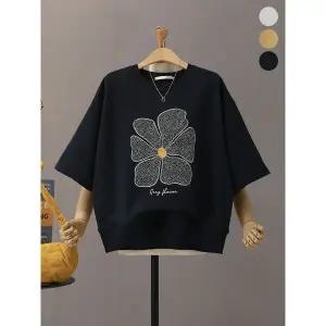 [하프클럽/]루아넬 빅 플라워 프린팅 7부 맨투맨_MNTG338