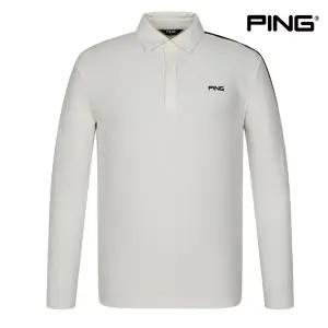 남성 조직감 카라 긴팔 티셔츠 111C3TO003 WH 골프 긴팔티