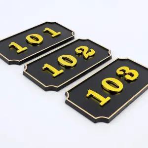 WRI 집 문패 아파트 호수판 골드 라인 사각 검정 1P 락카번호표 룸넘버판 로커룸사물함스티커