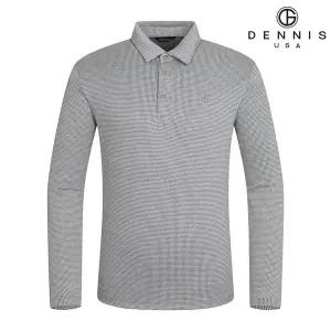 [데니스골프][DENNIS] 25FW신상 남성 모던 자가드 카라 긴팔티_NAQFMTS005