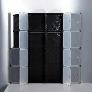 게더릭 DIY 복합 선반 수납장  140x140cm)  Type-2) 조립식옷장 옷장행거 선반옷장 의류수납함