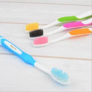 여행 출장 손님용 치약이 들어있는 간편한 휴대용 개별포장 일회용 칫솔 세트 미세모