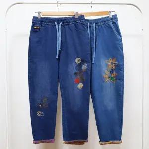 형제상회 할머니바지 할머니옷 봄 가을 데님 고무줄 통 청바지 스판 엄마옷 부인복 C0002SF23