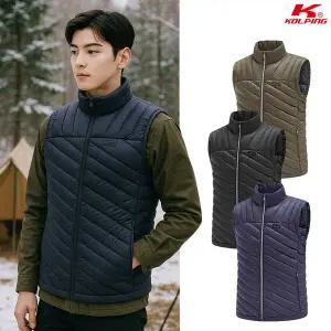 [콜핑] 남성 겨울 웰론 안감 사선퀄팅 등산 패딩 조끼 KSC759SV6M
