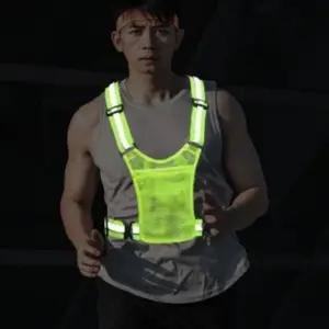 야간 자전거 러닝 안전 반사조끼 파우치 필수템 형광조끼 (WFJPNB7)